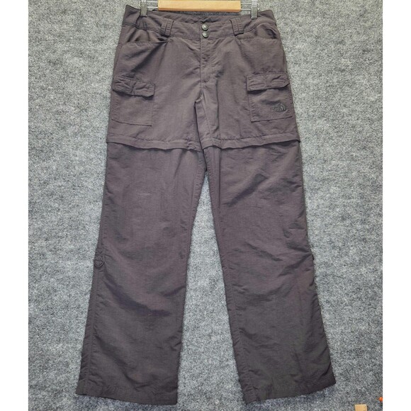 The North Face Pants Womens 12 Dark Gray Convertible Zip Off Cargo Shorts Hiking - Picture 1 of 16